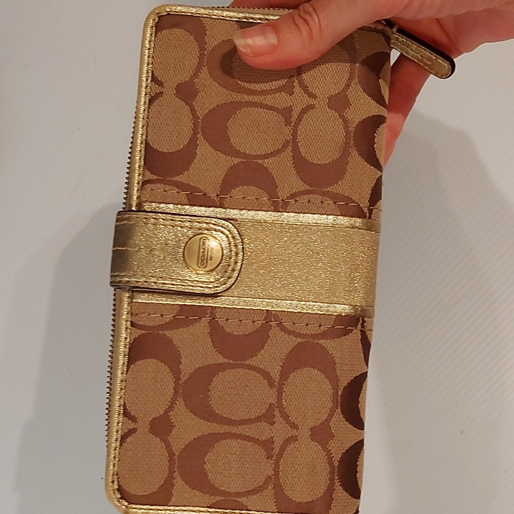 Coach gold wallet